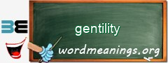 WordMeaning blackboard for gentility